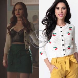 Cherry Applique Cardigan ASO Riverdales Cheryl Blossom/Madelaine Petsch Size S/M